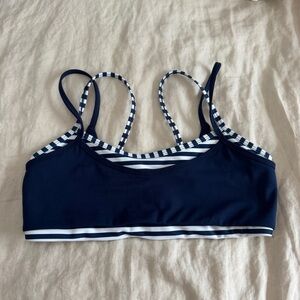 Navy and White Striped liaison Top